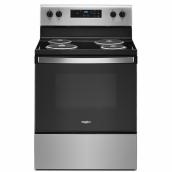 Whirlpool Freestanding Electric Oven - Stainless Steel/Black - 4-Coil Burners - 30-in x 4.8-cu ft Capacity