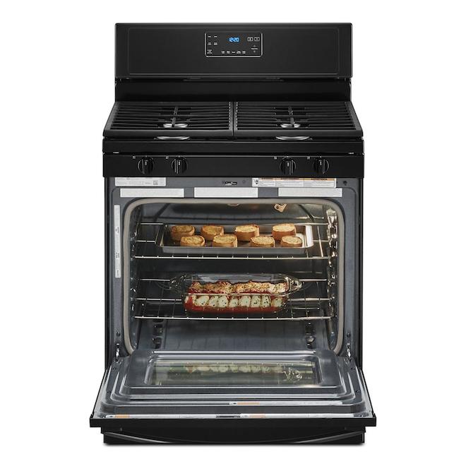 Whirlpool(TM) Gas Range - 4 Burners - 5.0 cu. ft. - 30in - Black