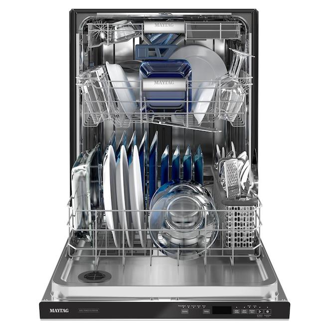 Lave-vaisselle Maytag, poignée encastrée, PowerBlast, 24", inox