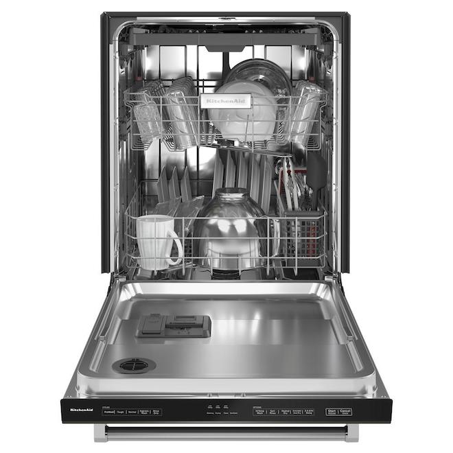 KitchenAid 39-dB Built-In Dishwasher with Hidden Controls - 24-in - Black Stainless Steel