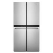 Réfrigérateur 4 portes à congélateur inférieur de Whirlpool, profondeur comptoir, 36 po, 19,4 pi³, acier inoxydable