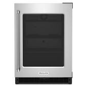 KitchenAid 5.2-cu ft Stainless Steel Undercounter Refrigerator with Glass Door