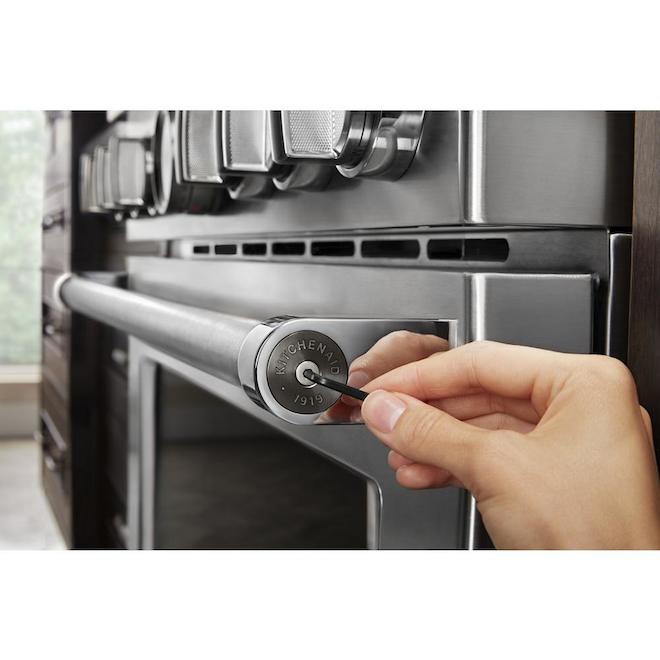 KitchenAid Commercial Style Range Handle Black Medallion Kit Aluminum   30006652c L 