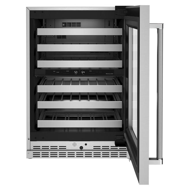 Kitchenaid Undercounter Wine Cellar - 4.97 CFT Right Handle Stainless Steel