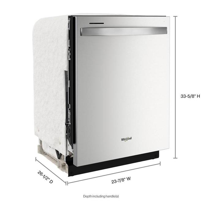 Whirlpool 24-In 47 dB Built-In Dishwasher with filtration Hidden Controls Smudge-Free Stainless Steel