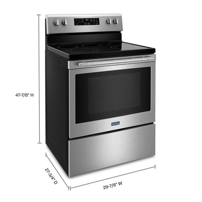 Maytag 30-in Freestanding 5-Element Electric Range Smudge-Free Stainless Steel