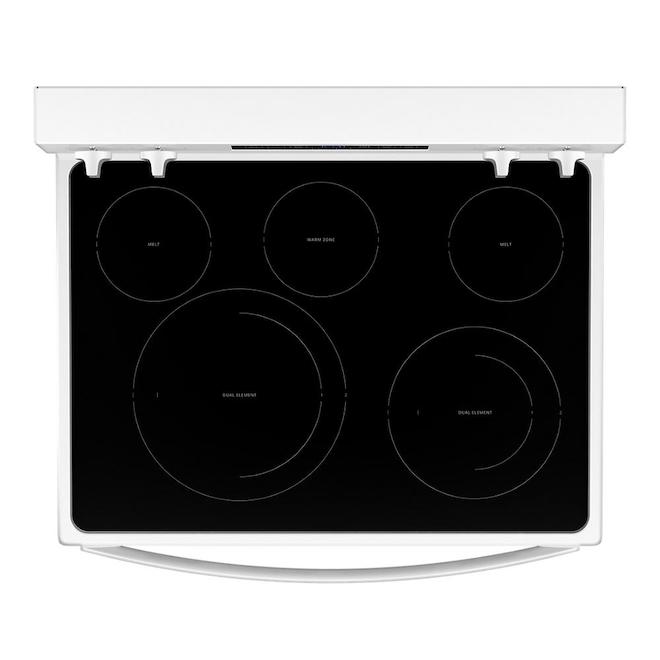 Whirlpool Smooth Surface 5-Element 5.3-cu ft Self-Cleaning Air Fry Single-Fan Freestanding Electric Range (White)