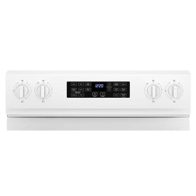 Whirlpool Smooth Surface 5-Element 5.3-cu ft Self-Cleaning Air Fry Single-Fan Freestanding Electric Range (White)