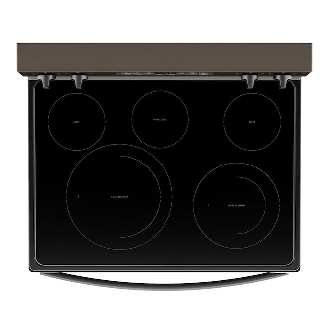 Whirlpool 5 Elements 5.3-cu ft Self-Cleaning Freestanding Electric Range (Black Stainless) (30-in)