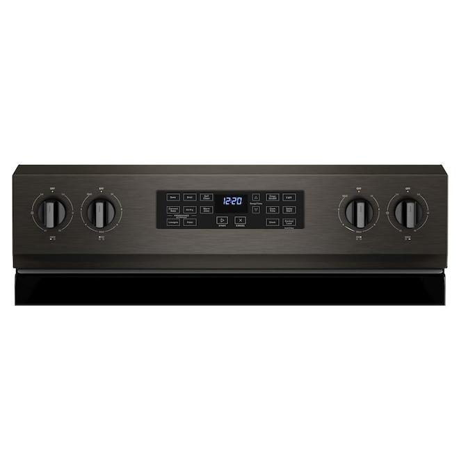 Whirlpool 5 Elements 5.3-cu ft Self-Cleaning Freestanding Electric Range (Black Stainless) (30-in)