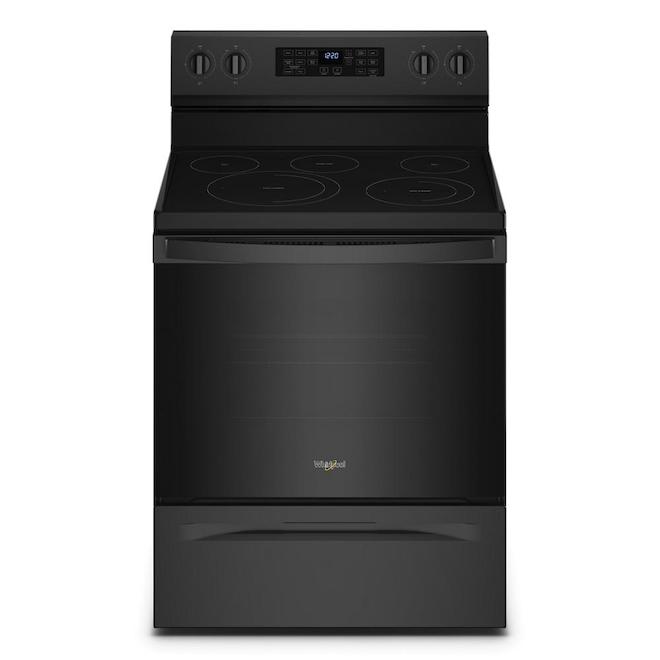 Whirlpool 5 Elements 5.3-cu ft Self-Cleaning Freestanding Electric Range (Black) (30-in)