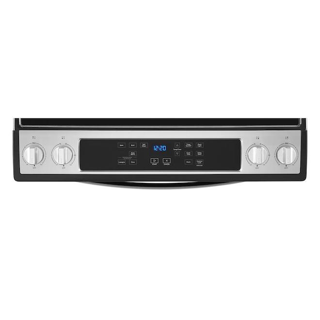 Cuisinière électrique autoportante à 4 élements Whirlpool, surface lisse, autonettoyant (inox) (30 po)