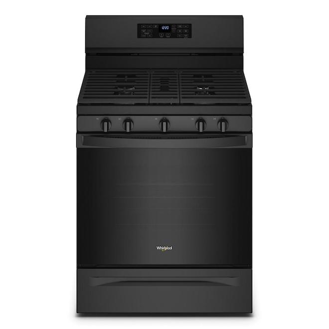 Whirlpool Black 5.0-cu ft 5-in-1 Freestanding Gas Range