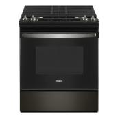 Whirlpool Black Stainless Steel Slide-in Freestanding Gas Range - 5-cu ft - Single Oven