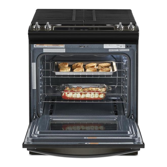 Whirlpool black stainless on sale gas range