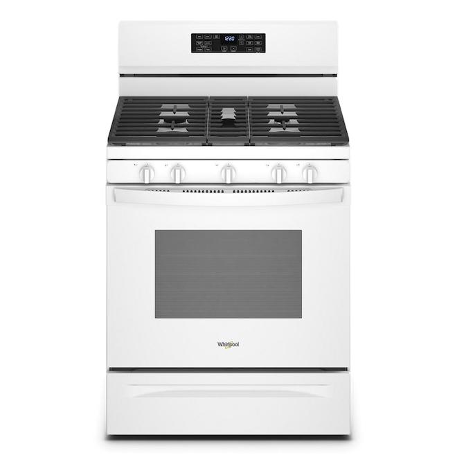 Whirpool White 5-in-1 Freestanding Gas Range - 5-cu ft - Air Fry