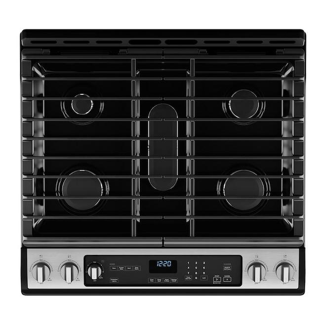 Whirlpool 5.8-cu ft Stainless Steel 7-in-1 Slide-in Gas Range