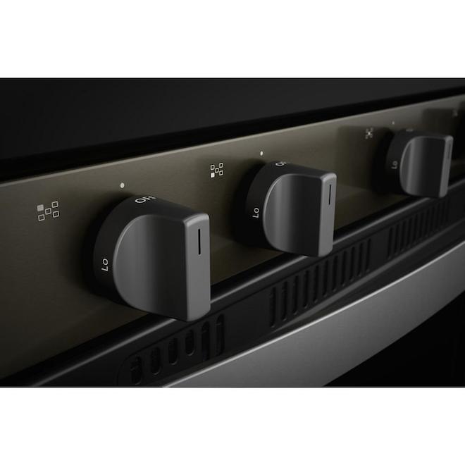 Cuisinière à gaz autoportante 5-en-1 de 5,0 pi³ Whirlpool, acier inoxydable noir, 30 po