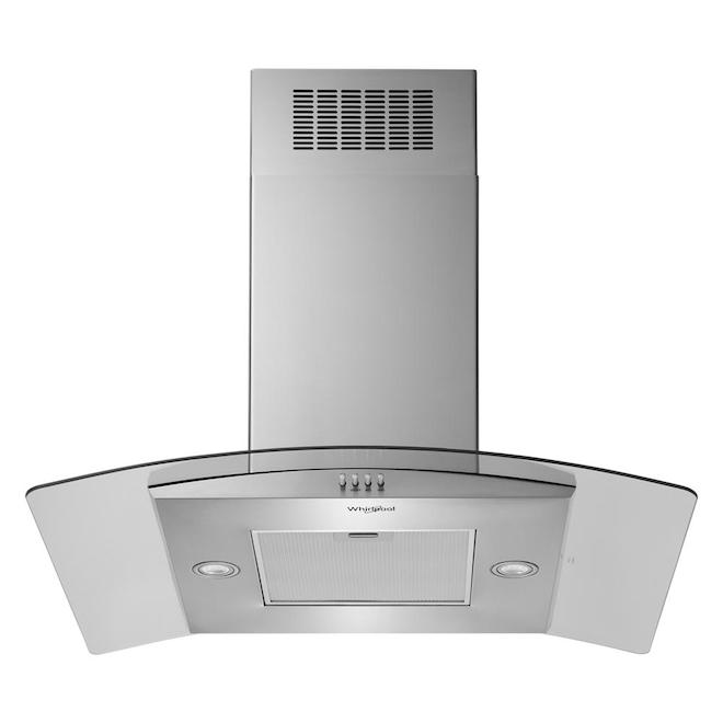 Whirlpool 36in Stainless Steel Kitchen Island Range Hood 400 CFM