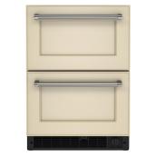 KitchenAId 4.2-cu ft Built-in Double Drawer Refrigerator-Freezer - Wood Finish