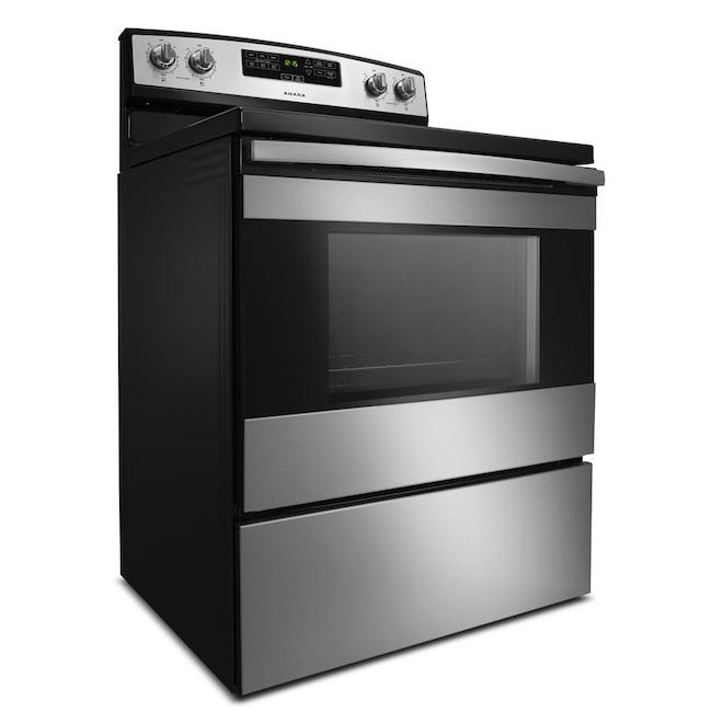 Amana 30-in 4-Element Coil-Surface Freestanding Electric Range 4.8-Ft³ Oven Bake Assist Stainless Steel