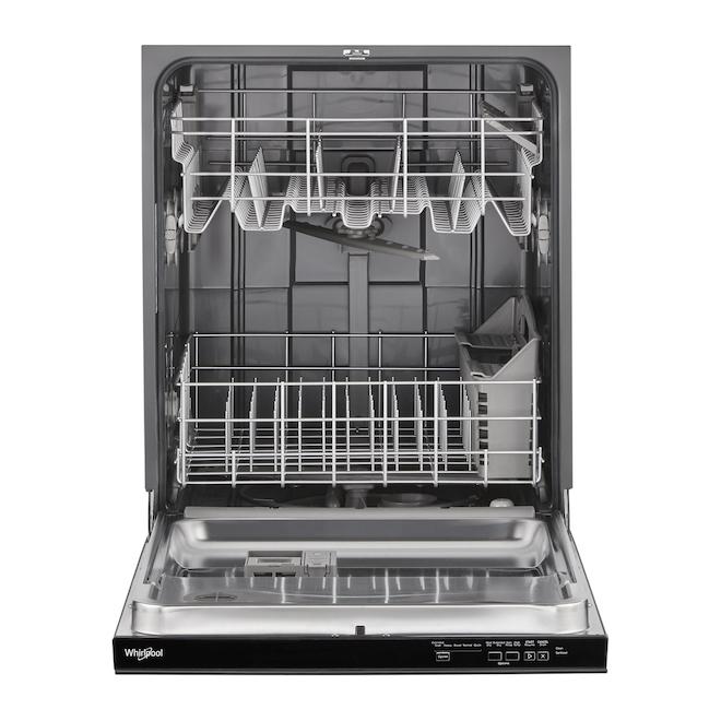 Whirlpool 55 dBA Filtration Built-in Dishwasher with Adjustable Upper Rack - Black 24-in