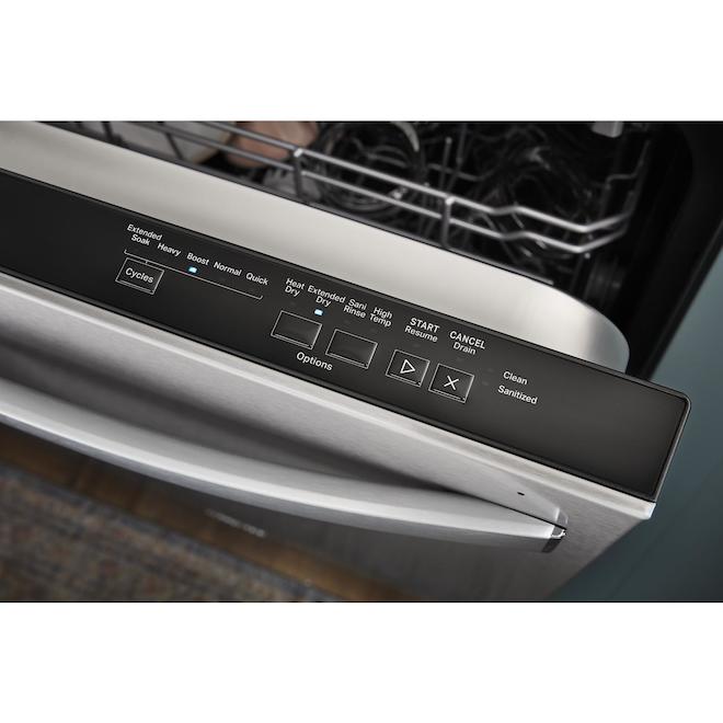 Whirlpool 55 dBA Filtration Built-in Dishwasher with Adjustable Upper Rack - Black 24-in