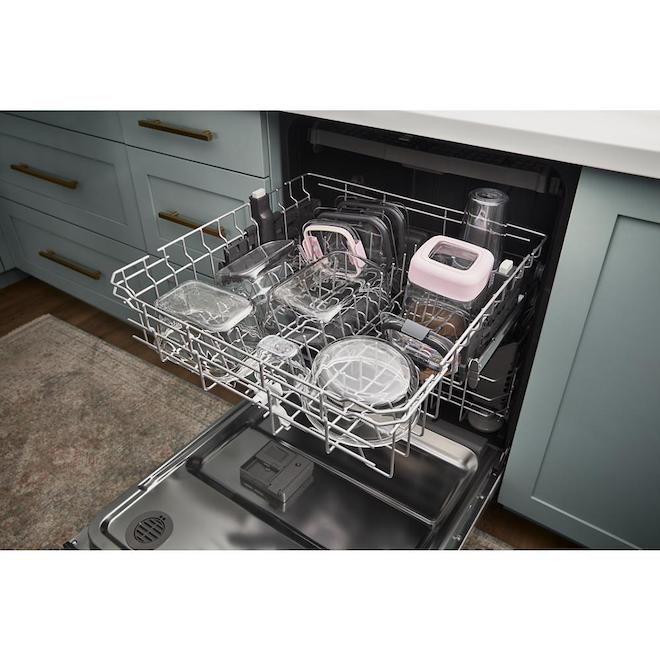 Whirlpool 24-In Built-in Dishwasher Pocket Handle 3rd Rack 55 dB Smudge-Free Stainless Steel