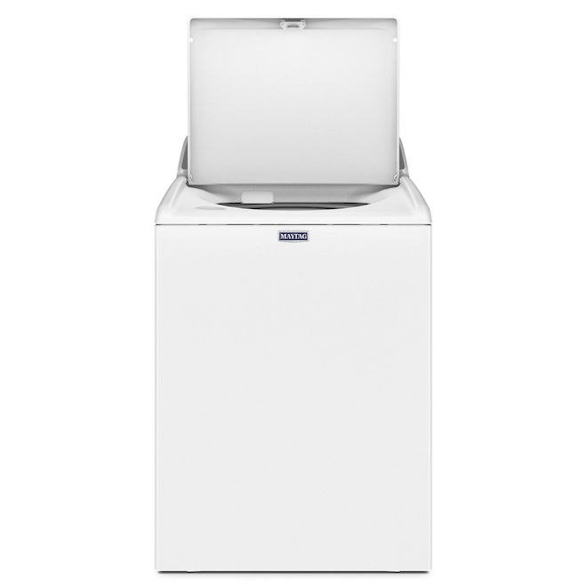 Laveuse à chargement vertical Maytag haute efficacité capteur automatique puissance accrue 5,2 pi³ blanc