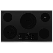 Whirlpool 30-in - 5 Elements - Stainless Steel Smooth Surface Electric Cooktop (Common:36-in; Actual: 36.31-in)