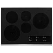 KitchenAid 30-in - 5 Elements - Stainless Steel Smooth Surface Electric Cooktop (Common:30-in; Actual: 30.81-in)