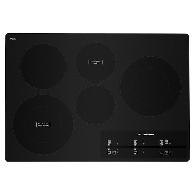 KitchenAid 30-in - 5 Elements - Stainless Steel Smooth Surface Touch-Activated Controls Electric Cooktop (Actual: 30-in)