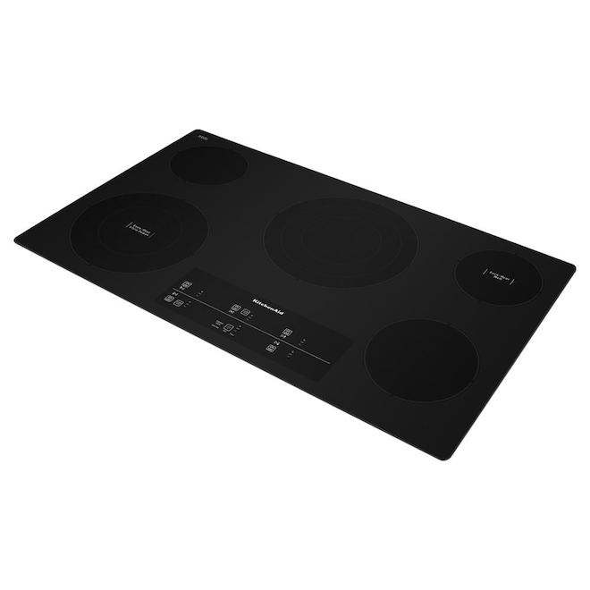 KitchenAid 5 Elements - Black Smooth Surface with Touch-Activated Controls Electric Cooktop (Common:36-in)