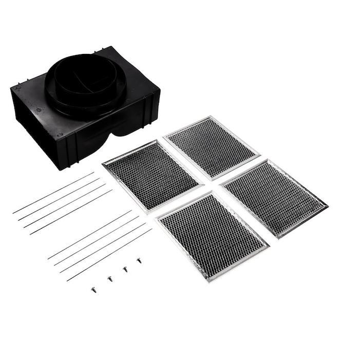 ACCESSORIES Whirlpool Aluminum Range Hood Recirculation Kit Black   30006798 L 