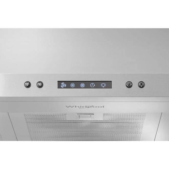 Whirlpool 36in Wall Mount Chimney Range Hood Stainless Steel 3
