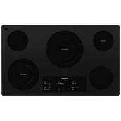 Whirlpool 36-in Black Ceramic Glass Electric Cooktop
