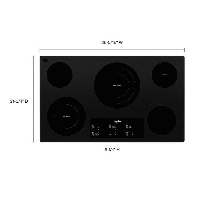 Whirlpool 36-in Black Ceramic Glass Electric Cooktop