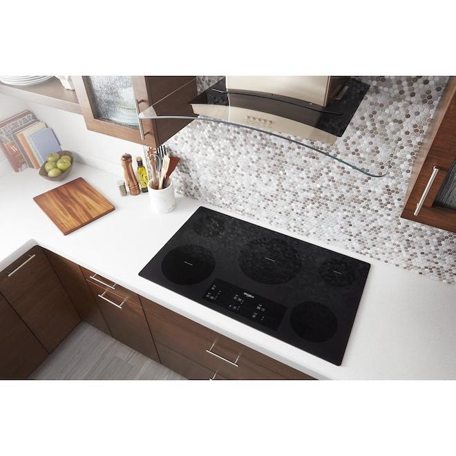 Whirlpool 36-in Black Ceramic Glass Electric Cooktop