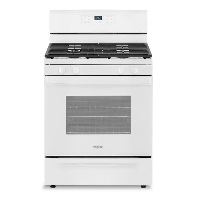 Whirlpool White Freestanding Gas Range 5cu ft WFG515S0MW RONA