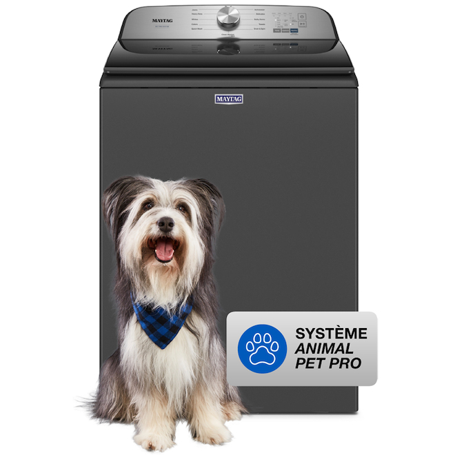 Laveuse à chargement vertical Animal Pro Maytag 5,4 pi³ lavage eau profonde noire