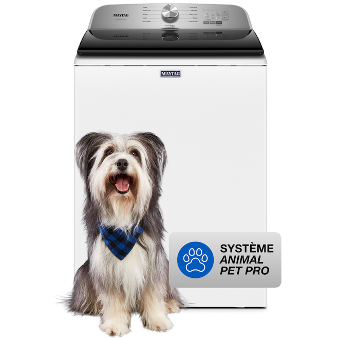 Laveuse à chargement vertical Animal Pro Maytag 5,4 pi³ lavage en eau profonde blanche