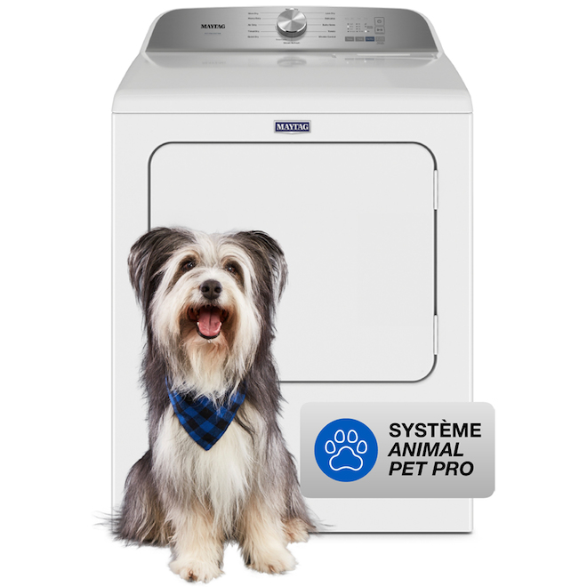 Sécheuse électrique de 7 pi³ à évent Animal Pro Maytag blanche