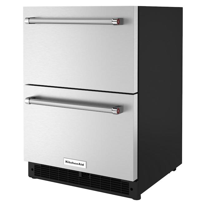 Whirlpool 24-in Double Drawer Undercounter Refrigerator - Stainless Steel