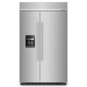 KitchenAid 48-in Built-In Side-by-Side Refrigerator - 29.4-cu ft - Ice and Water Dispenser - Stainless Steel
