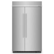 KitchenAid 48-in Built-In Side-by-Side Refrigerator - 30-cu ft - Smudge-Proof Stainless Steel
