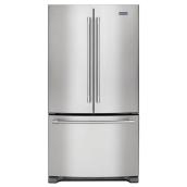 Réfrigérateur deux portes 33 po à distributeur d'eau et de glaçons en acier inoxydable antiempreinte Maytag, 22,1 pi³