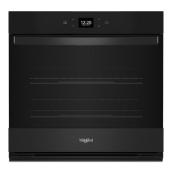 Whirlpool Convection 30-in Black Single Electric Wall Oven - 5-ft³ - Air Fry
