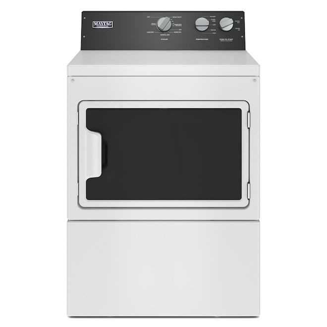 Maytag White 27-in Commercial-Grade Gas Dryer - Sensor Dry - 7.4-cu ft