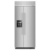 Kitchenaid 36-in 20.8-ft³ Stainlees Steel Side-by-Side Refrigerator with Exterior Water and Ice Dispenser