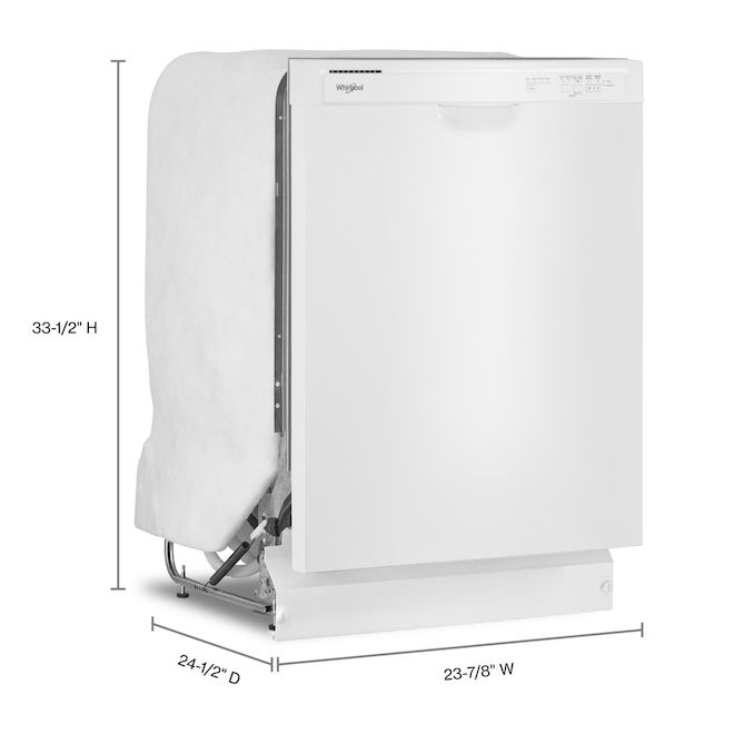 Whirlpool 24-in White Built-In Dishwasher with Quick Cycle - 57-dBA